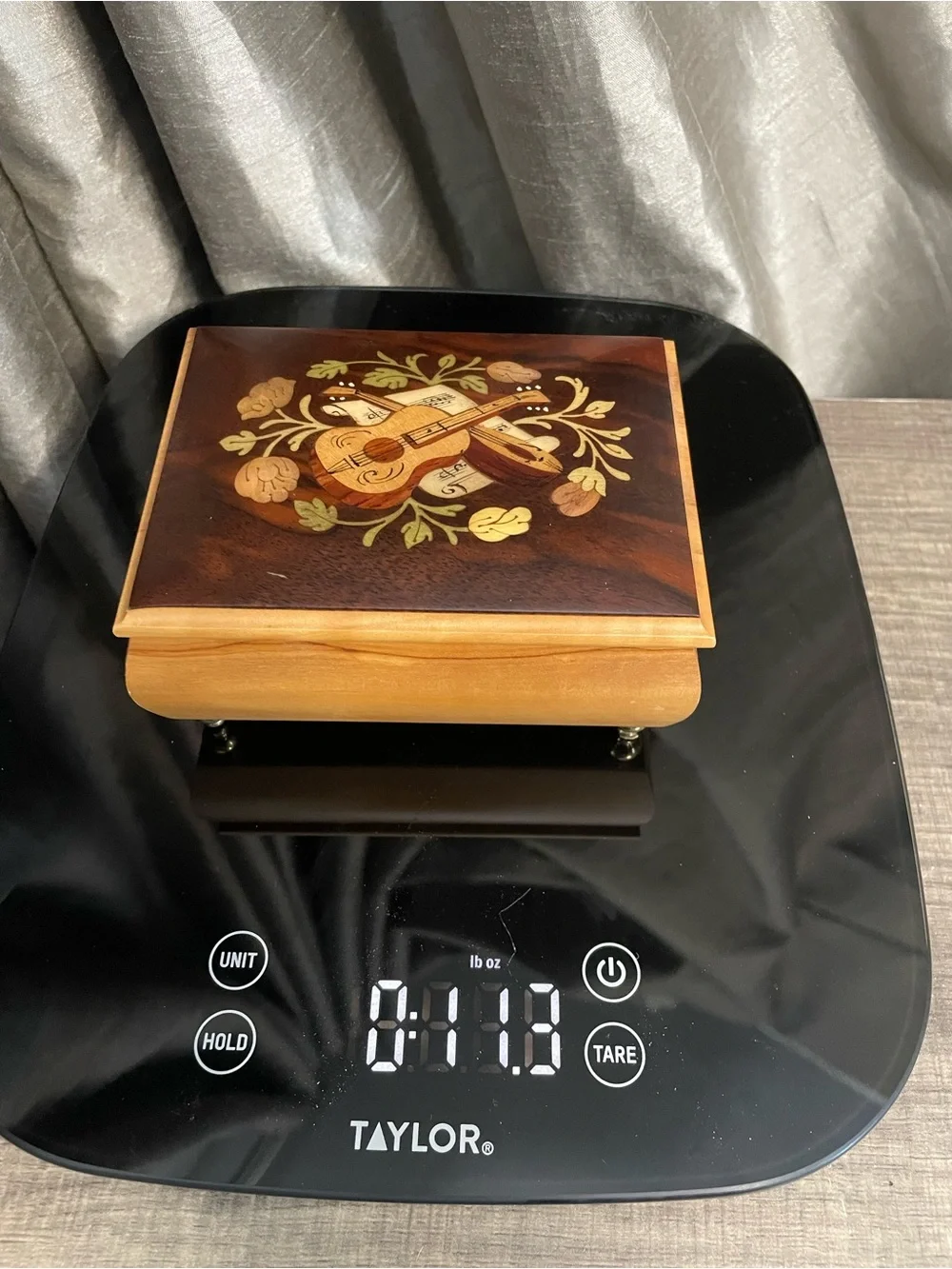 Vintage Miss Bellevue Italian Inlaid Wood Music Jewelry Box - Torna A Surriento